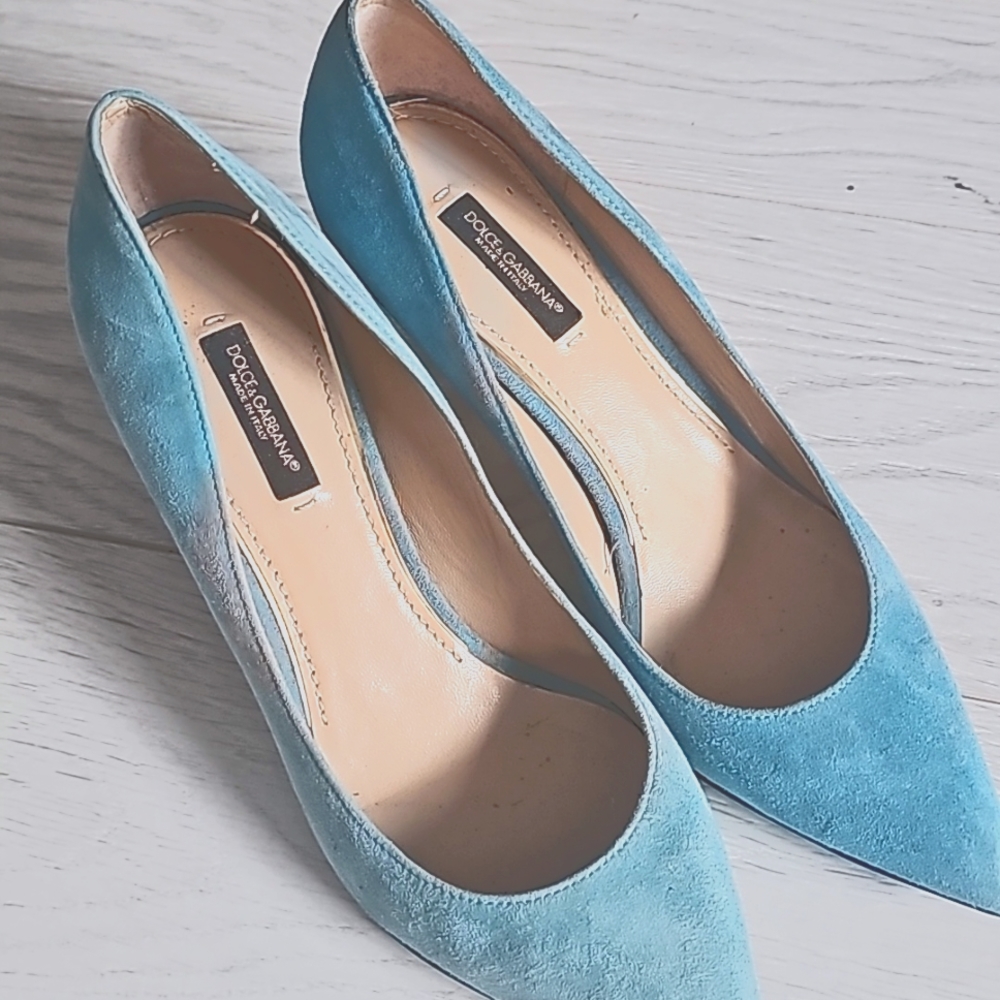DOLCE AND GABBANA in blue suede